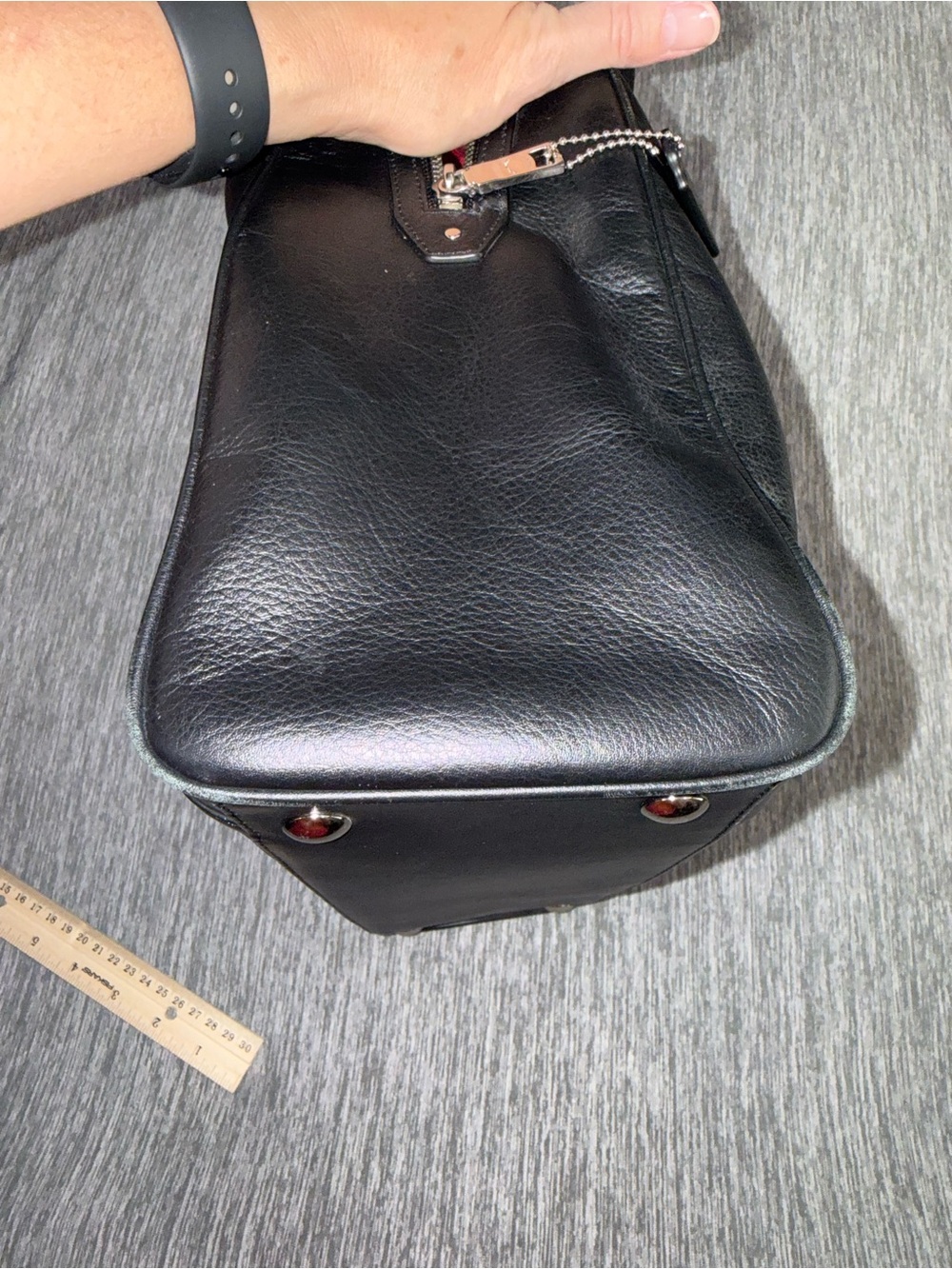 Coach Black Leather Taylor Satchel with Pink Scarf Accent - Picture 11 of 16